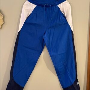 Reebok Royal Blue and White Nylon Pants